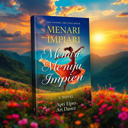 Book cover design for a novel titled "Menari Menuju Impian" by Apri Elpro Art Dance