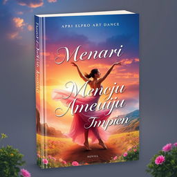 Book cover design for a novel titled "Menari Menuju Impian" by Apri Elpro Art Dance