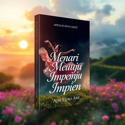 Book cover design for a novel titled "Menari Menuju Impian" by Apri Elpro Art Dance