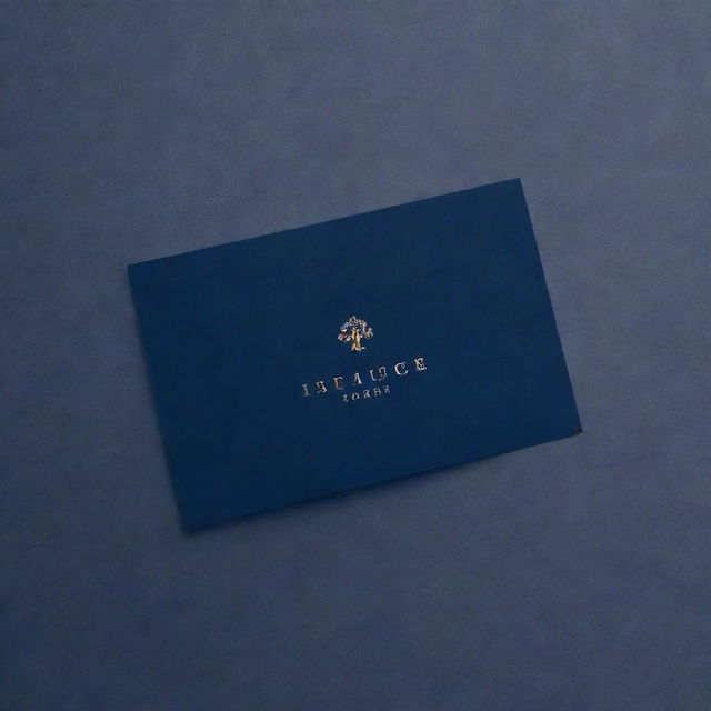 A single, blank resort card in a rich shade of navy blue, set against a transparent background. The dark, sophisticated hue of the card contrasts beautifully with the subtle impressions of luxury and relaxation associated with a resort stay.