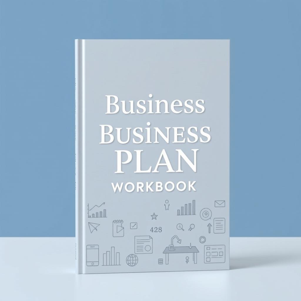 A professional and sleek book cover for a "Business Plan Workbook"