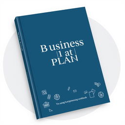 A professional and sleek book cover for a "Business Plan Workbook"