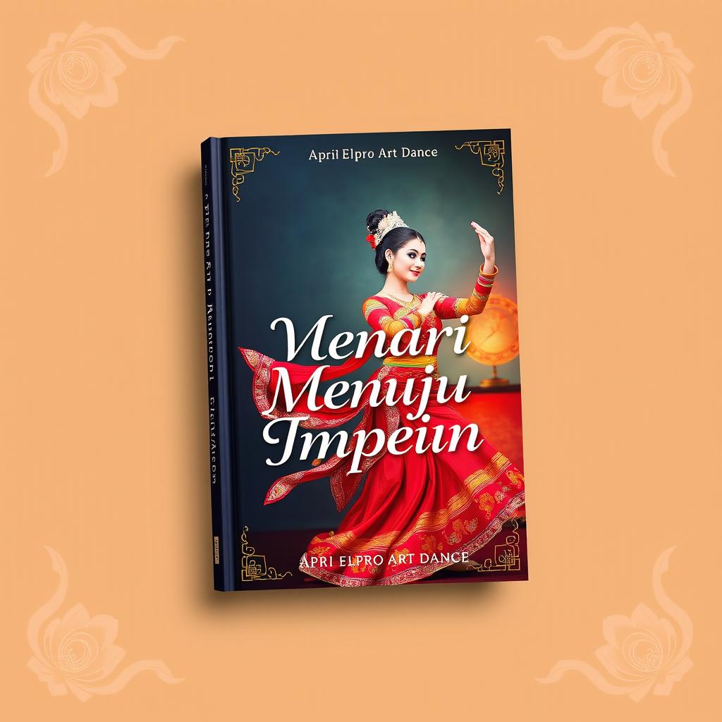 Book cover design for a novel titled "Menari Menuju Impian" by Apri Elpro Art Dance