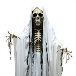 A full-body depiction of La Llorona, the terrifying spectre standing approximately 2 metres tall