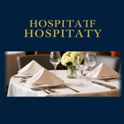 A sophisticated hospitality book cover design featuring elegant typography and a luxurious vibe