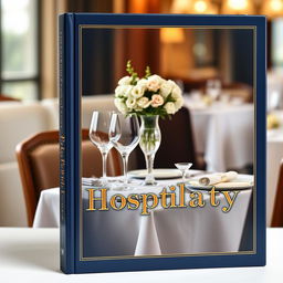 A sophisticated hospitality book cover design featuring elegant typography and a luxurious vibe