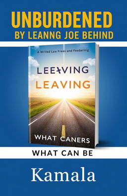 A political book cover design titled 'Unburdened by Leaving Joe Behind', with a subtitle 'What Can Be', authored by Kamala