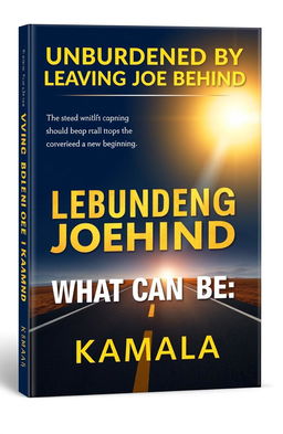 A political book cover design titled 'Unburdened by Leaving Joe Behind', with a subtitle 'What Can Be', authored by Kamala