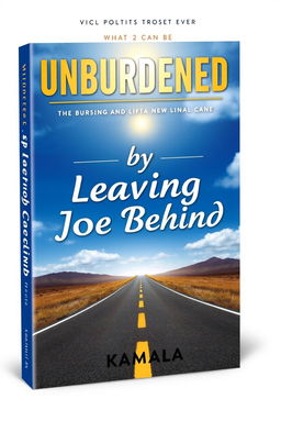 A political book cover design titled 'Unburdened by Leaving Joe Behind', with a subtitle 'What Can Be', authored by Kamala