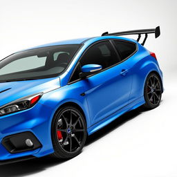 a cutting-edge AWD hatchback coupe influenced by the 2024 Ford Focus ST, featuring a unique configuration with two standard doors and two rear suicide doors for an avant-garde look