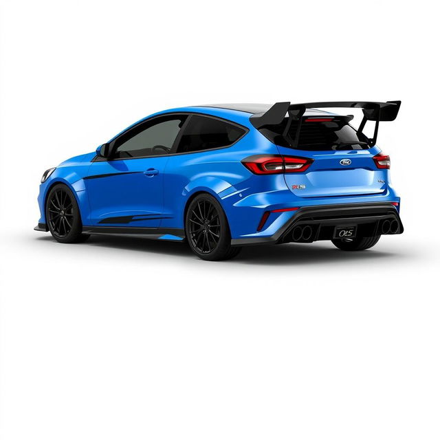 an AWD hatchback coupe inspired by the 2024 Ford Focus ST, featuring two front doors and two rear suicide doors with a seamless design lacking visible door handles