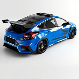 an AWD hatchback coupe inspired by the 2024 Ford Focus ST, featuring two front doors and two rear suicide doors with a seamless design lacking visible door handles