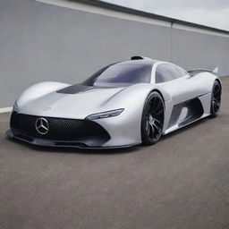 Visualize an impressive supercar that combines the distinct elegance of a Mercedes-Benz with the audacious design of a Devel Sixteen