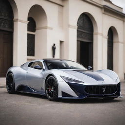 Imagine a unique supercar combining the sophisticated aesthetics of a Maserati with the aggressive design and raw power of a Devel Sixteen