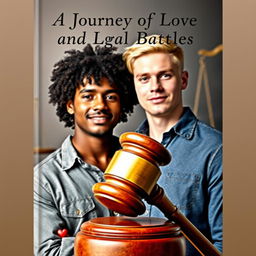 A compelling book cover design featuring the theme of 'A Journey of Love and Legal Battles'