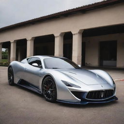 Imagine a unique supercar combining the sophisticated aesthetics of a Maserati with the aggressive design and raw power of a Devel Sixteen