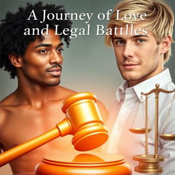 A compelling book cover design featuring the theme of 'A Journey of Love and Legal Battles'