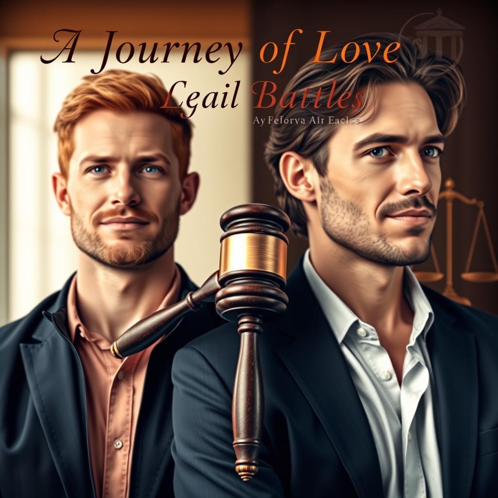 A visually striking book cover design communicating the theme 'A Journey of Love and Legal Battles'