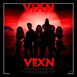 Design a movie poster for the film "VIXN", a sexy slasher movie