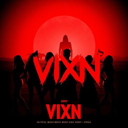 Design a movie poster for the film "VIXN", a sexy slasher movie