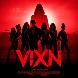 Design a movie poster for the film "VIXN", a sexy slasher movie