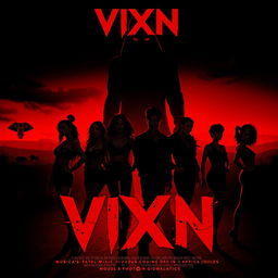 Design a movie poster for the film "VIXN", a sexy slasher movie