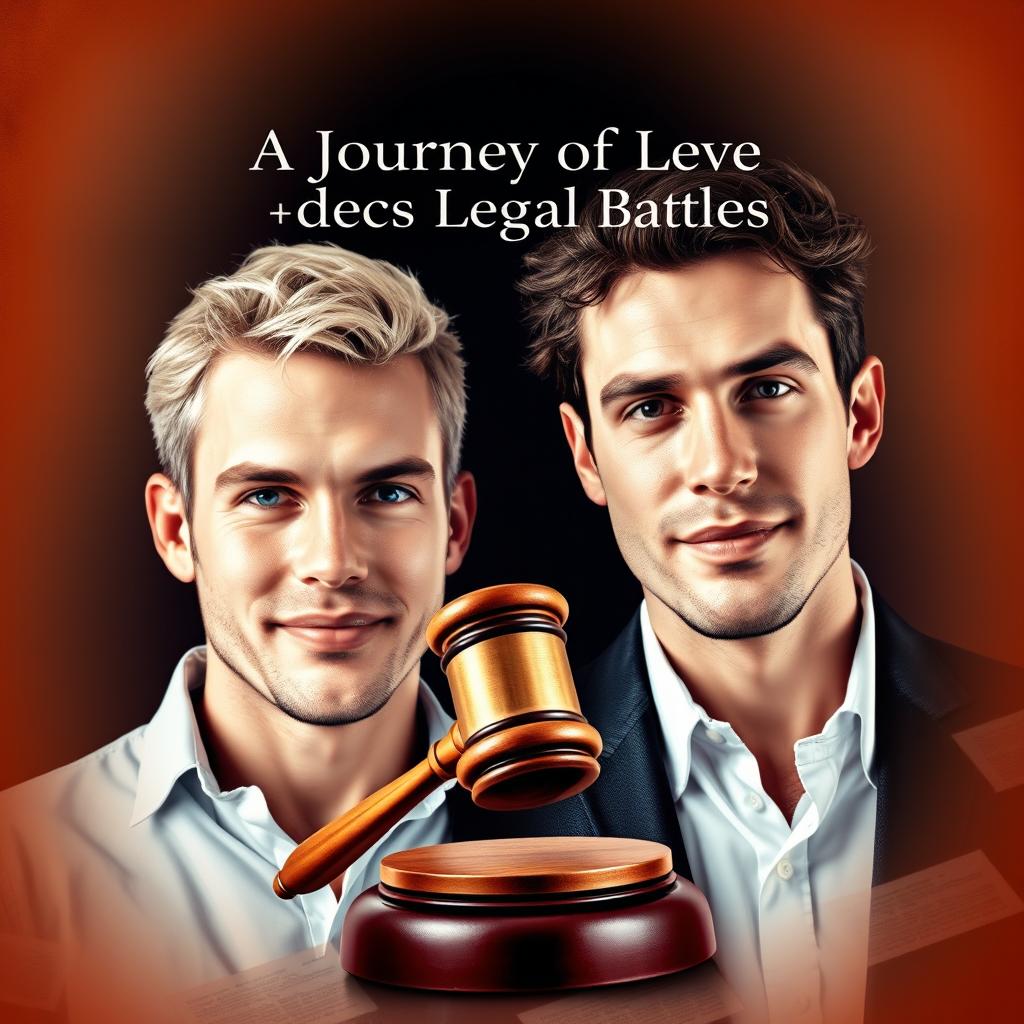 A visually compelling book cover design for 'A Journey of Love and Legal Battles'