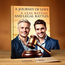 A visually compelling book cover design for 'A Journey of Love and Legal Battles'