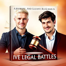 A visually compelling book cover design for 'A Journey of Love and Legal Battles'