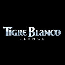 A striking image of the movie title "Tigre Blanco" set against a solid black background