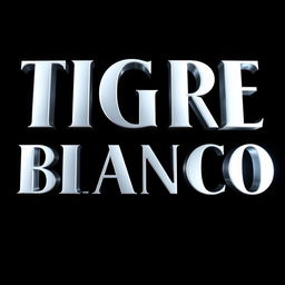 A striking image of the movie title "Tigre Blanco" set against a solid black background