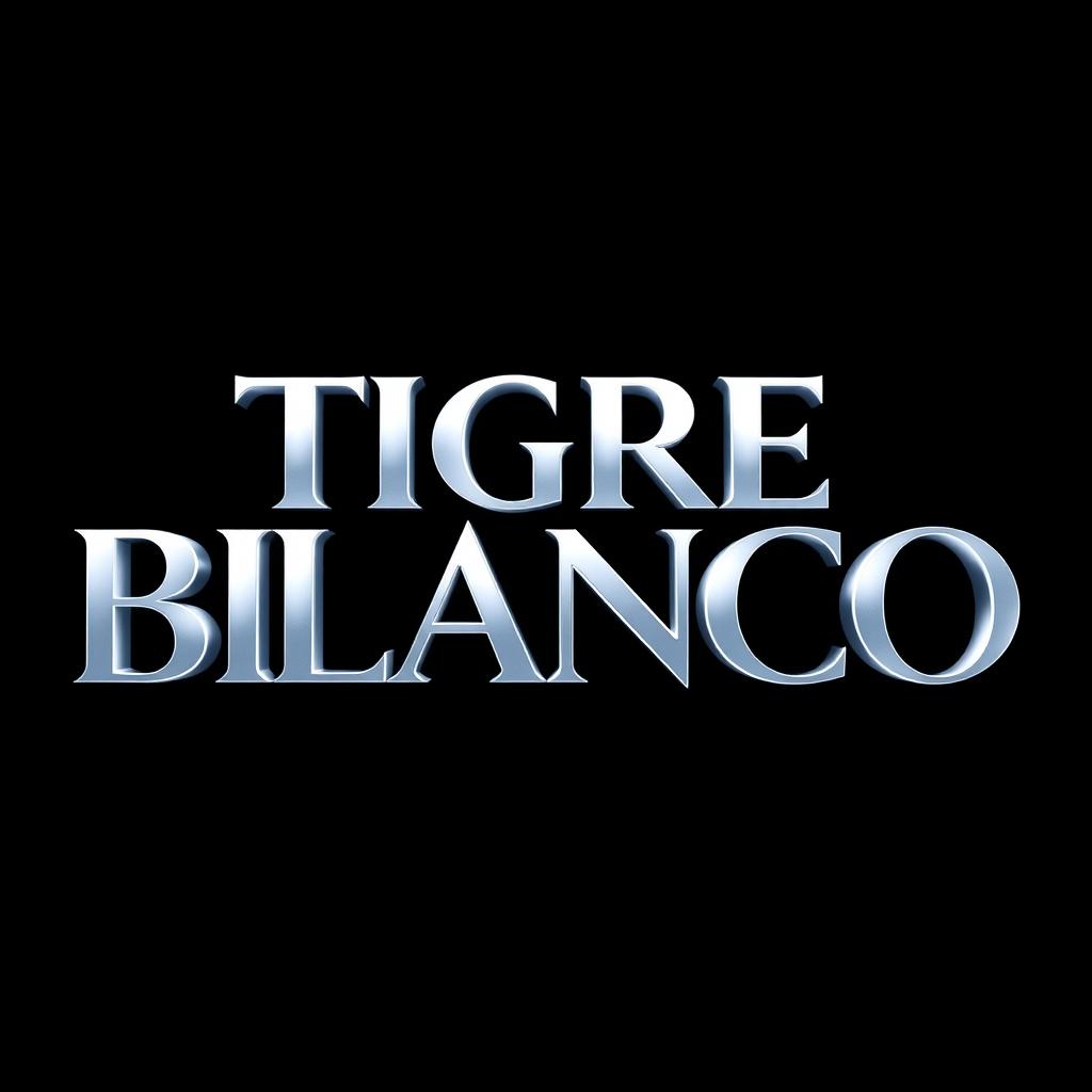 A striking image of the movie title "Tigre Blanco" set against a solid black background