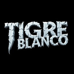 The movie title "Tigre Blanco" styled to simulate tiger claws, set against a solid black background