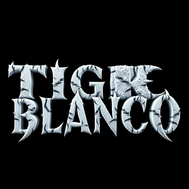 The movie title "Tigre Blanco" styled to simulate tiger claws, set against a solid black background