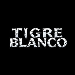 The movie title "Tigre Blanco" designed to resemble the scratches of tiger claws against a solid black background