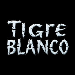 The movie title "Tigre Blanco" designed to resemble the scratches of tiger claws against a solid black background