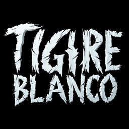 The movie title "Tigre Blanco" designed to resemble the scratches of tiger claws against a solid black background