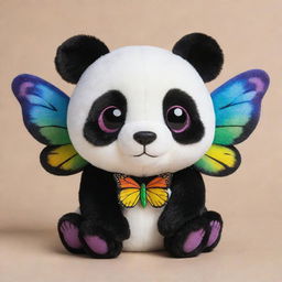 A hybrid creature blending a panda and a butterfly, featuring the cuddly charm of a panda with the vibrant wings of a butterfly.