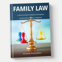 A creative and symbolic book cover for a book on family law, incorporating board game pieces as the central theme