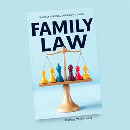 A creative and symbolic book cover for a book on family law, incorporating board game pieces as the central theme