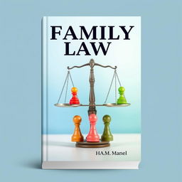 A creative and symbolic book cover for a book on family law, incorporating board game pieces as the central theme