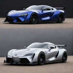 Imagine a fusion of a Toyota Supra's practical design and the raw, audacious aesthetics of a Devel Sixteen, creating a unique supercar