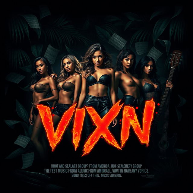 Create a movie poster for "VIXN", a hot and sexy slasher film