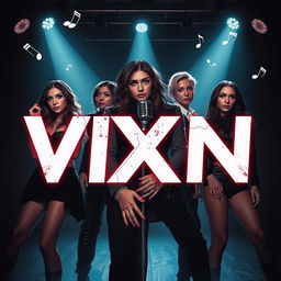 Design a movie poster for "VIXN", a gripping slasher film