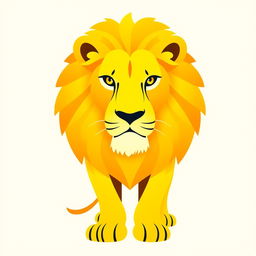 A clean-cut, corporate-style lion portrayed in a sleek, minimalist design