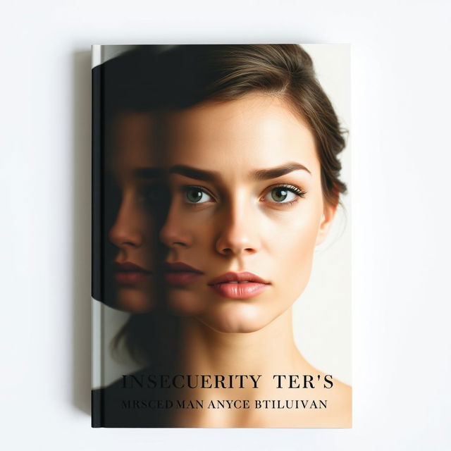 A modern and clean book cover focused on the themes of insecurities and fears, featuring a woman's face as the central element