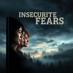 A book cover depicting the theme of insecurities and fears, now with the profile of a person added to the scene