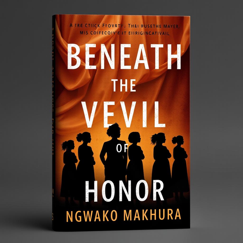 A captivating and intense novel cover for "Beneath the Veil of Honor" by Ngwako Makhura