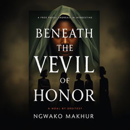 A captivating and intense novel cover for "Beneath the Veil of Honor" by Ngwako Makhura