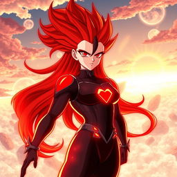 Echalott in her Super Saiyan God form styled after Dragon Ball Super